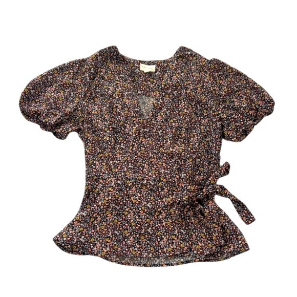 MERAKI Anthropologie 🌼 Floral Wrap Top - Picture 9 of 9